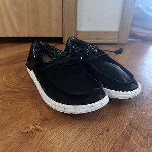 Hey Dude Black and White Casual Loafers